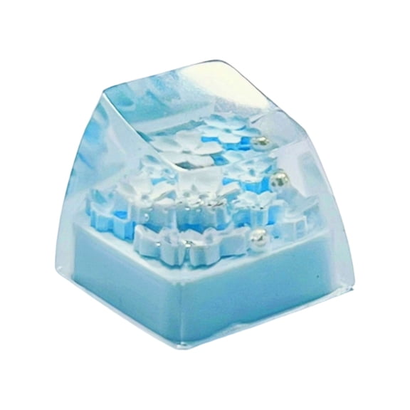 Clear Black Flower Keycaps For Mechanical Keyboards Permanent Rosin Building With Ergonomic Face Texture