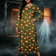thumbnail image 4 of SELONE Plus Size Nightgowns for Women Long Maxi Sleepshirt Pumpkin Skeleton Long Sleeve Nightshirt Halloween Loungewear, 4 of 8