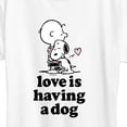 thumbnail image 3 of Peanuts - Love is Having a Dog - Women's Short Sleeve Graphic T-Shirt, 3 of 6