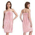 thumbnail image 1 of Toalla Robe PJGGZ para mujer, ajustable, talla S/M, rosa claro, 1 of 5