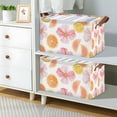 thumbnail image 2 of Yayeee Foldable Storage Basket for Shelves with Handles Set of 2 Waterproof Cloth Bins, Floral Orange, 2 of 7