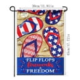 thumbnail image 3 of huayou 4th of July Patriotic Red White Blue Flip Flops Garden Flag with Fireworks and Freedom, Independence Day USA Flag Star Yard Decoration, for Outdoor Home Decor, 3 of 6