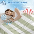 thumbnail image 3 of Sage Green Striped Cooling Blanket,Lightweight Summer Throw Blanket with Double Sided Cold Effect,Modern Farmhouse Sage Green White Stripes Picnic Blankets Bed Sheet for Hot Sleepers 40"x60", 3 of 8