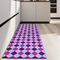 thumbnail image 4 of Pink Purple Checkered Pattern Kitchen Rug Mat,Kitchen Runner Rugs Non Skid Washable,Decorative Kitchen Floor Mats for Kitchen,Sink,Laundry,17"X47", 4 of 5