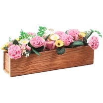 FRCOLOR Coffee Synthetic Mini Flower Bed for Decoration Realistic Landscape Garden Planter 6.3x4.7 Inches
