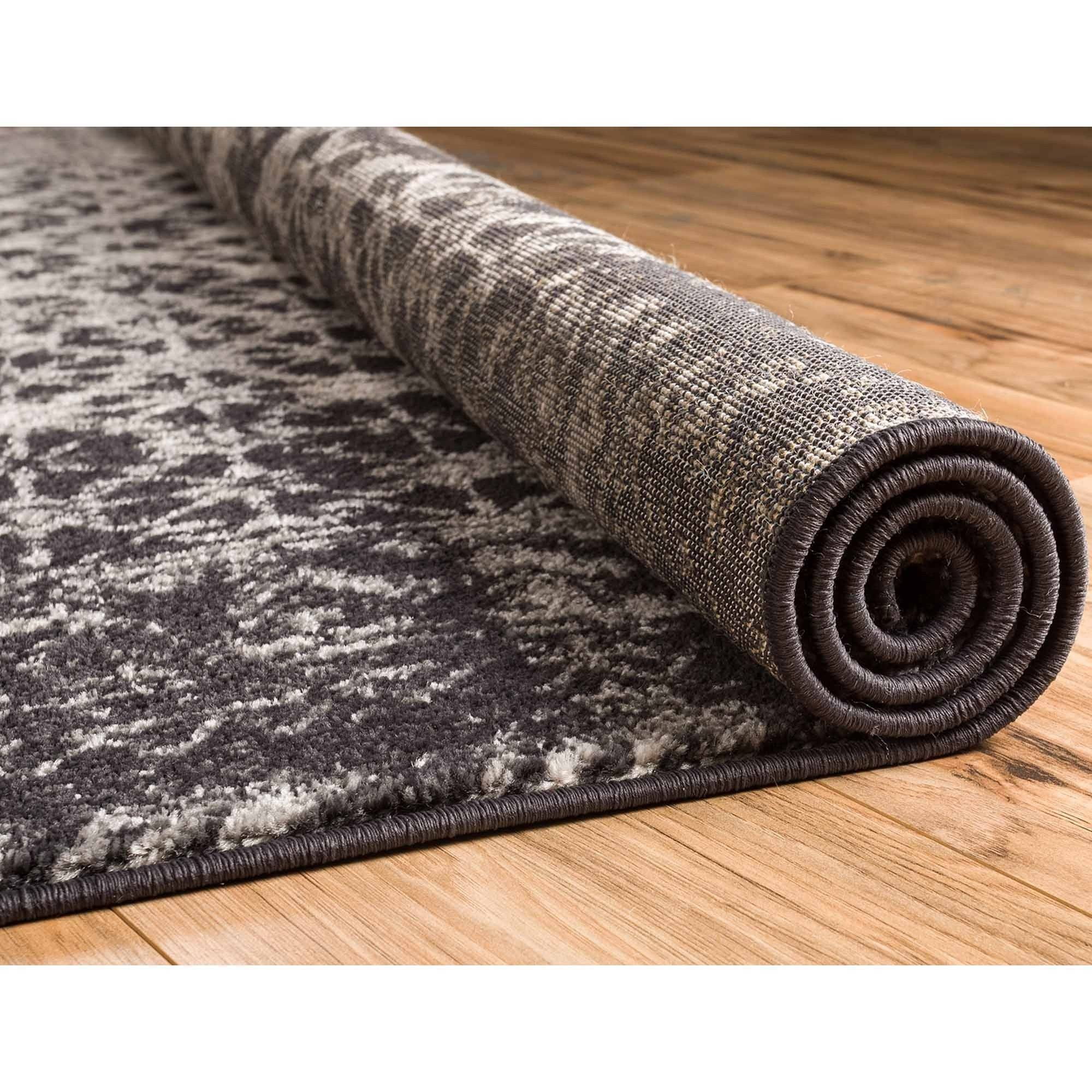 Well Woven  Sydney Vintage Manchester Grey Modern Distressed Abstract Area Rug - 3 ft. 3 in. x 4 ft. 7 in.