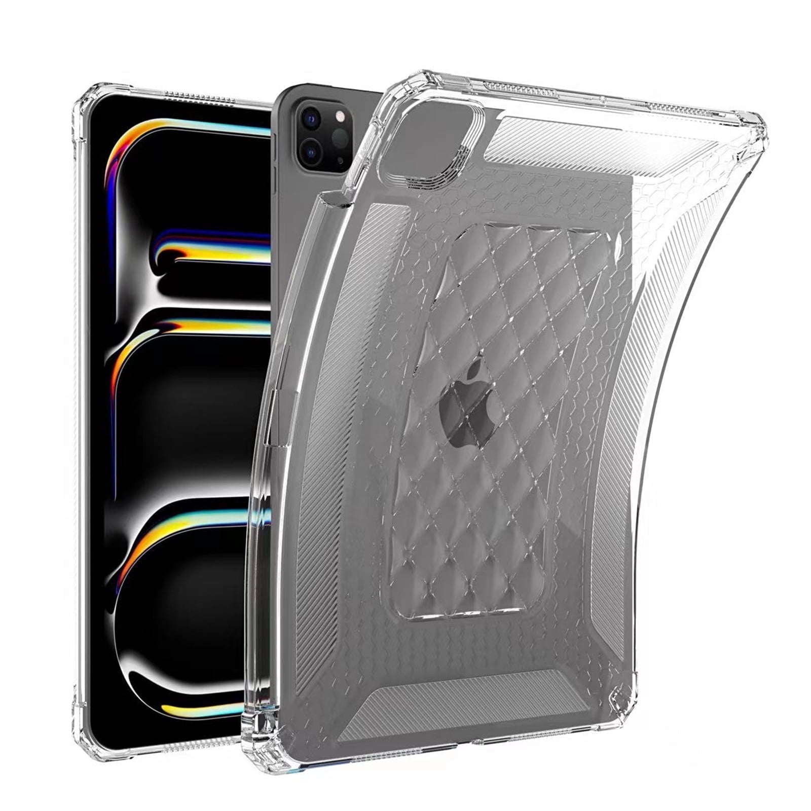 TECH CIRCLE for Apple iPad Pro 13-inch (M4/M5)  Slim Clear Back Cover Case with Pencil Holder Slot, Lightweight Protective Soft TPU Transparent Case, Crystal