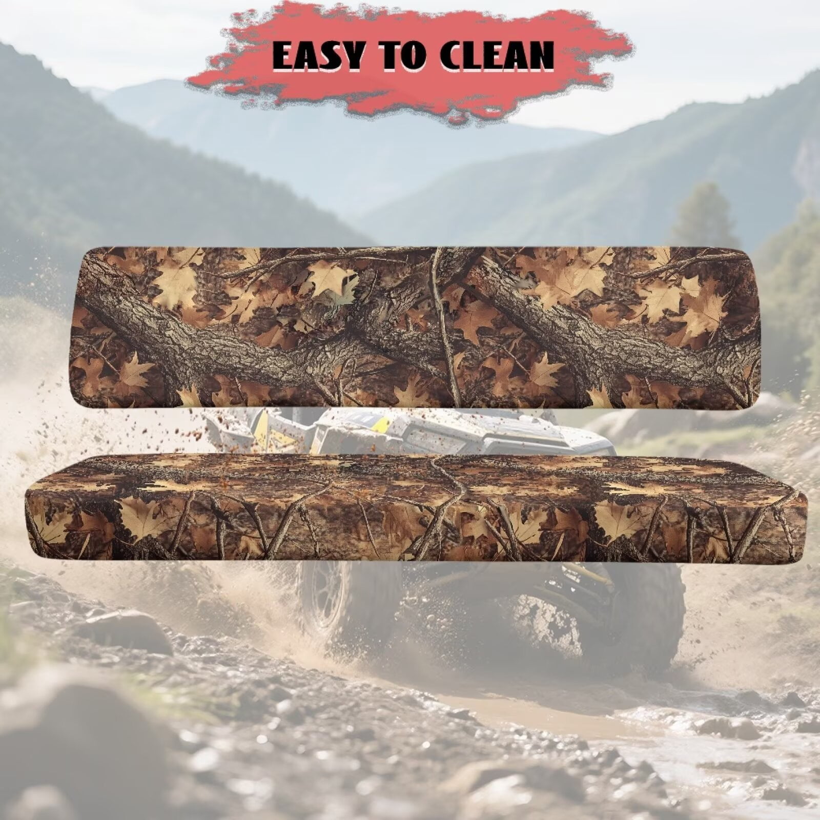 Uorisanigo UTV Seat Cover Compatible with 3010 Diesel 4x4 2003-2008, Scratch Resistance Camo Hunting Print Mule Seat Cushion Mud/Dirt Protection UTV Bench Seats Cover Accessories