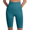 thumbnail image 2 of Plus Size Women's Seamless Hip Lifting Fitness Shorts,High Waisted Tummy Control Compression Yoga Shorts with Textured Design,Peach Butt Gym Workout Shorts Blackish Green XXXL, 2 of 4