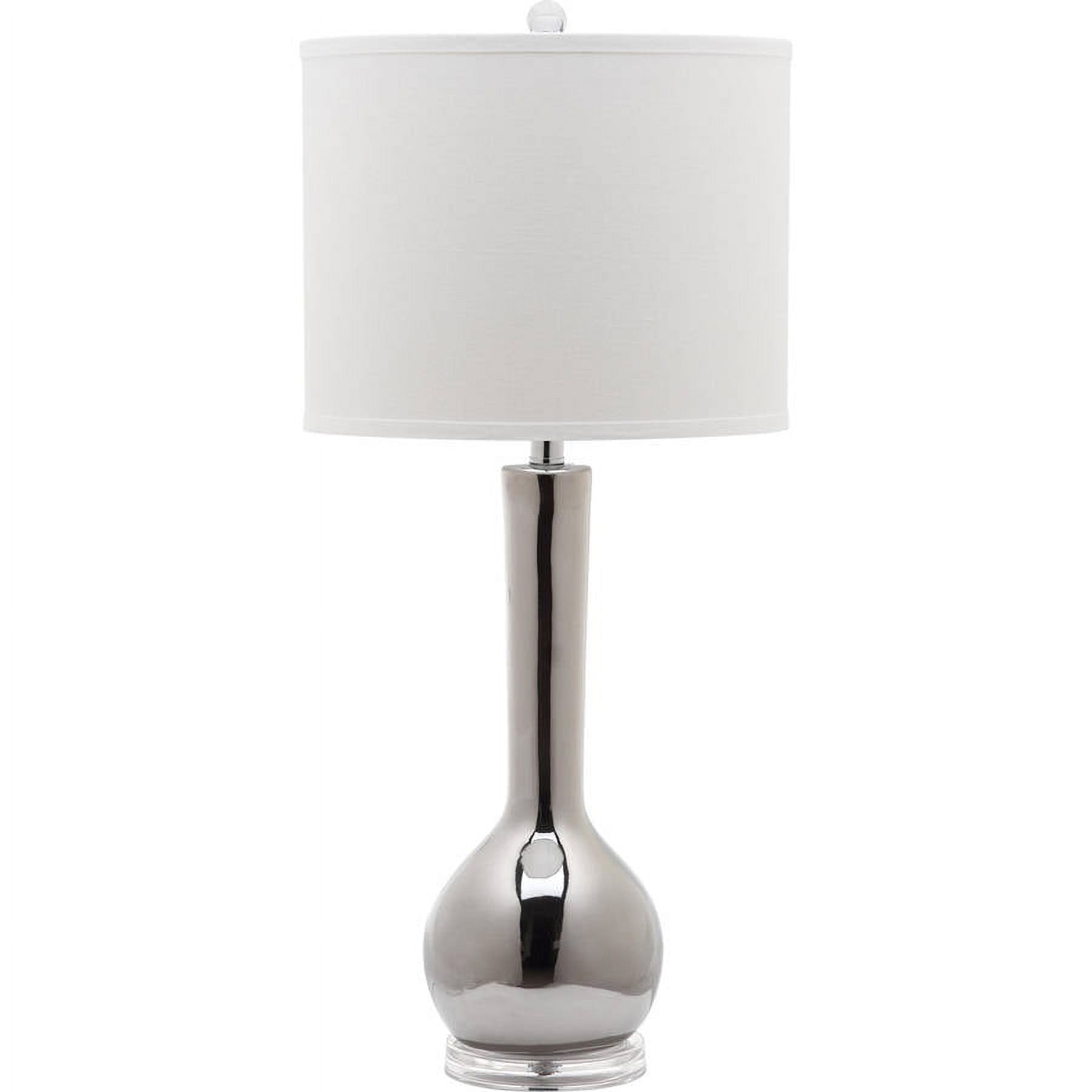 SAFAVIEH Mae 30.5 in. H Long Neck Ceramic Table Lamp, Silver, Set of 2