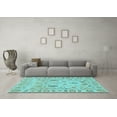 thumbnail image 3 of Ahgly Company Indoor Square Abstract Light Blue Modern Area Rugs, 5' Square, 3 of 4