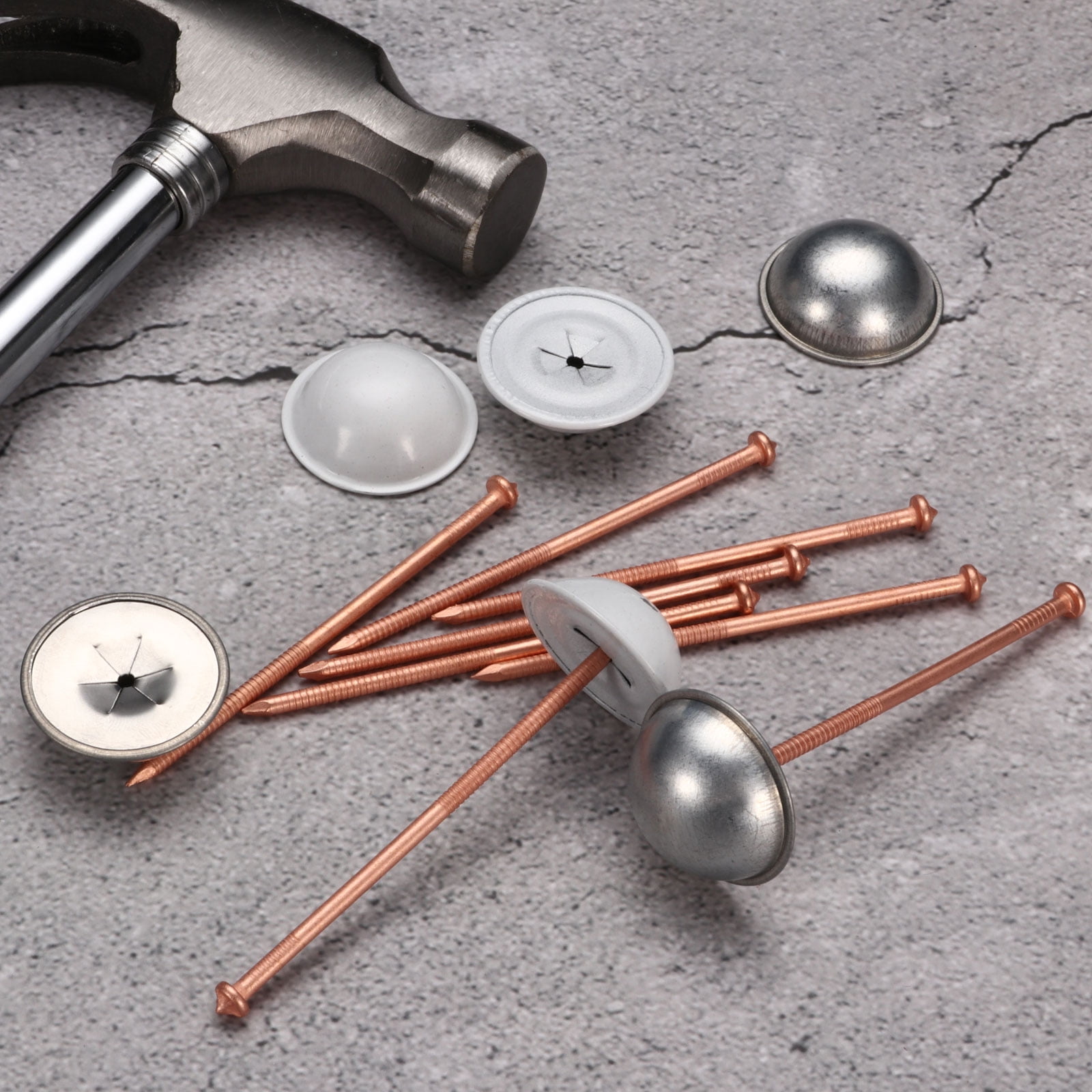 30mm Insulation Dome Caps, 50pcs Insulation Cap Washers Galvanized Iron Insulation Pins Cap Washers Flat, Silvery