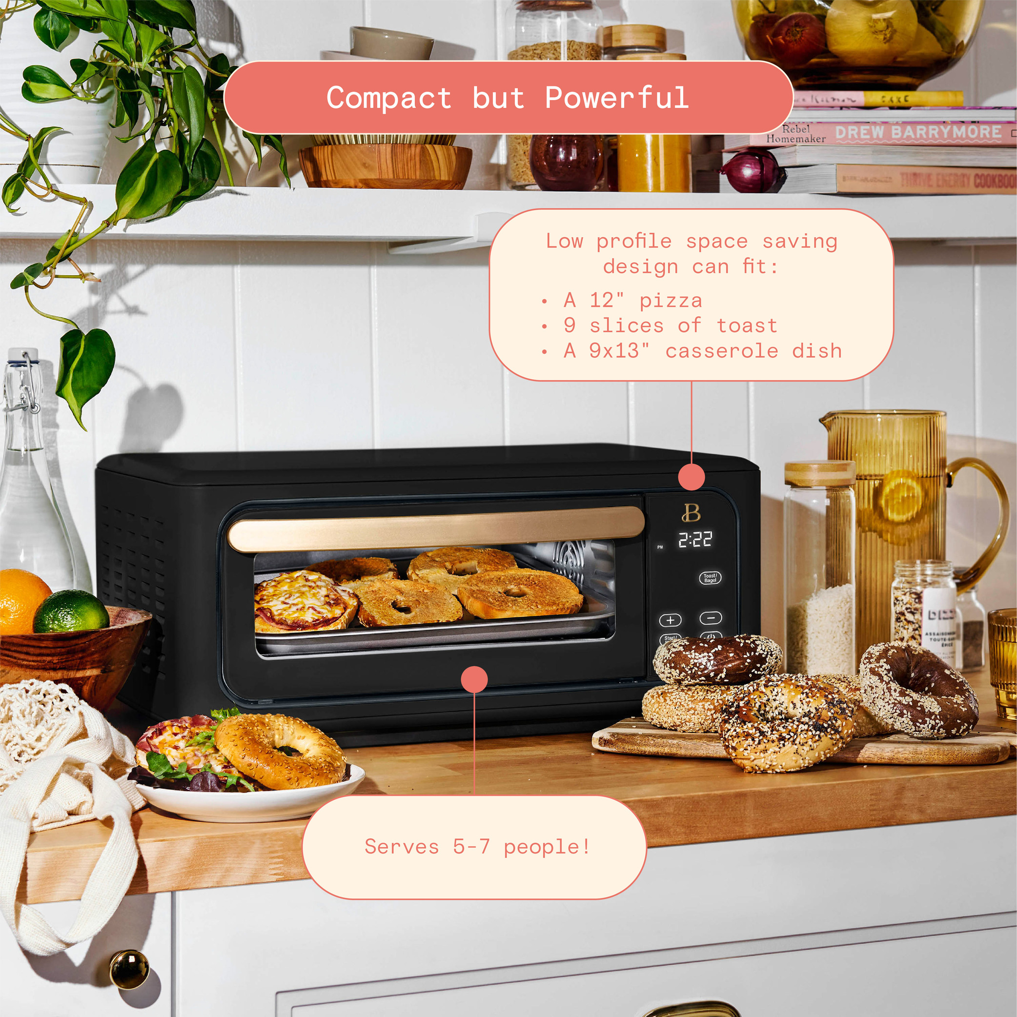 Beautiful Infrared Air Fry Toaster Oven, 9-Slice, Black photo 3