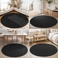 thumbnail image 3 of Round Rug 5ft Area Rug, Deep Grey Pure Color Area Rugs for Living Room Bedroom, Minimalist Style Gray Floor Mat Non-Slip Non-Shedding Carpet Indoor Accent Rugs, 3 of 9