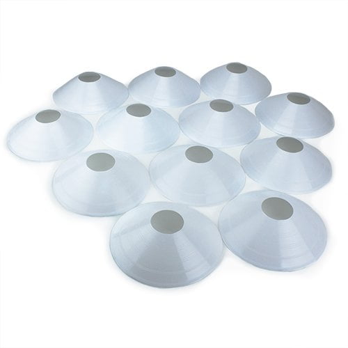 Crown Sporting Goods Soft Disc Field Cones for Agility Training, 12-pack White