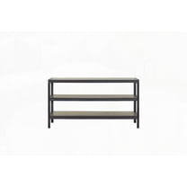 The Coffee Table with Metal Insets and Elm Veneer Finish for Living Room, Easy to Clean and Space-Saving.