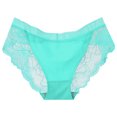 thumbnail image 1 of Gibobby Paquete de Tanga para dama Ropa interior de mujer Encaje Cintura media Encaje Calzoncillos elásticos transpirables Bragas cómodas para damas(Verde,Talla única), 1 of 3