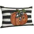 thumbnail image 5 of Fall Pillow Covers 12x20 Black Watercolor Stripes Pumpkin Decor Throw Pillows Case for Couch Autumn Harvest Indoor Outdoor Decorative Cushion Cases for Sofa Bed Decorations Set of 2, 5 of 6