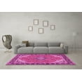 thumbnail image 3 of Ahgly Company Indoor Square Medallion Pink Traditional Area Rugs, 3' Square, 3 of 4