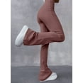 thumbnail image 4 of Women's Sexy Slim Pants Ribbed Solid Color Pants High Waisted Flared Pants Showing Longer Legs All-match Sports Long Pants, 4 of 5