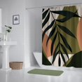 thumbnail image 5 of Tropical Shower Curtain Abstract Botanical Plant Palm Leaf Shower Curtains Waterproof Polyester Fabric Shower Curtain Set with 12 Hooks Bathroom Decor 72x72 Inches, 5 of 6