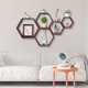 thumbnail image 5 of Estantes flotantes WonFulity con acabado hexagonal de madera flotante, 5 of 6