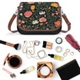 thumbnail image 6 of Dark Floral Vibrant Painted Blooms Vintage Crossbody Bag For Women Medium Leather Hobo Bags Shoulder Bag Classic City Leather Satchels, 6 of 8