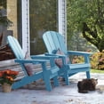 thumbnail image 2 of WINSOON All Weather HIPS Folding Oversized Adirondack Chair：Outdoor Chair with Realistic Wood Texture, Heavy Duty Weight Capacity, for Cup Holder for Patio, Yard & Garden, 2 of 7