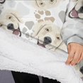 thumbnail image 3 of Oversized Wearable Blanket Hoodie,Cute Golden Retriever Sherpa Blanket Hoodie with Super Pockets,Super Warm Fuzzy Pullover for Women & Men, 3 of 6