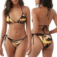 thumbnail image 3 of Gaeub Hawaiian Sunset Beach Print Women's Triangle Bikini,String Bikini Set,Two Piece Swimsuit Bathing Suits, 3 of 5