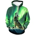 thumbnail image 2 of Rebaike Wolf Hoodie for Men Dark Forest Animal Graphic Sweatshirts, 2 of 8