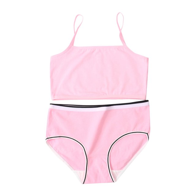 Girls Two Piece Swimsuits Bikini Set Spaghetti Straps Color Block Teen Girl Swimwear 7-14 Years