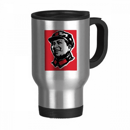 

Chinese Red Education Publicity Avatar Travel Mug Flip Lid Stainless Steel Cup Car Tumbler Thermos
