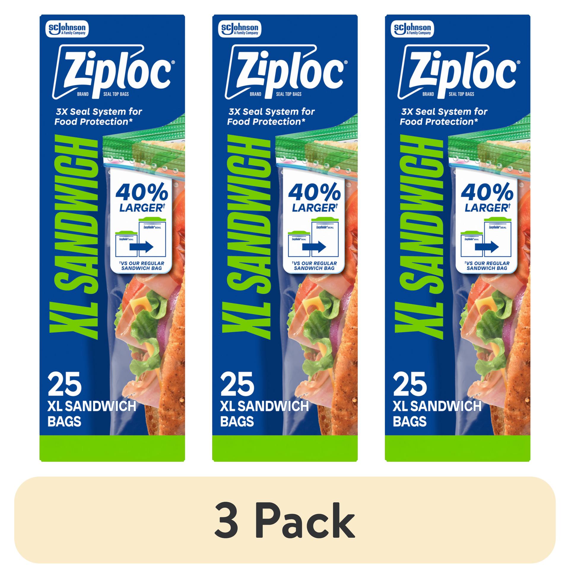 Ziploc XL Sandwich Bags with EasyGuide, 3 Pack
