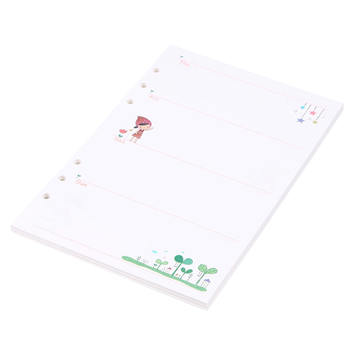 Paper Loose Leaf Notebook Lined A5 Refill Refillable Filler Insert Journal Wide Ruled Sheet Notepad
