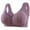 Purple-1, variant on Virmaxy Womens Wireless Bra Casual Sexy Front Button Shaping Cup Shoulder Strap Underwire Bra Plus Size Extra-Elastic Wirefree Gray-1 36