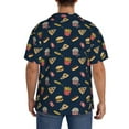 thumbnail image 3 of Balery Fast Food Camisa Casual de Manga Corta con Botones para Hombre, Texturizada, Estilo Cubano, para Playa, Verano-Small, 3 of 5