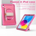 thumbnail image 5 of ELEHOLD Hybrid Rugged Case for iPad 9th/8th/7th 10.2" 2021/2020/2019, Dual-Layer Protective Heavy Duty Shockproof Case with 360° Rotatable Handstrap Foldable Kickstand Crossbody Shoulder Strap,Rose, 5 of 8