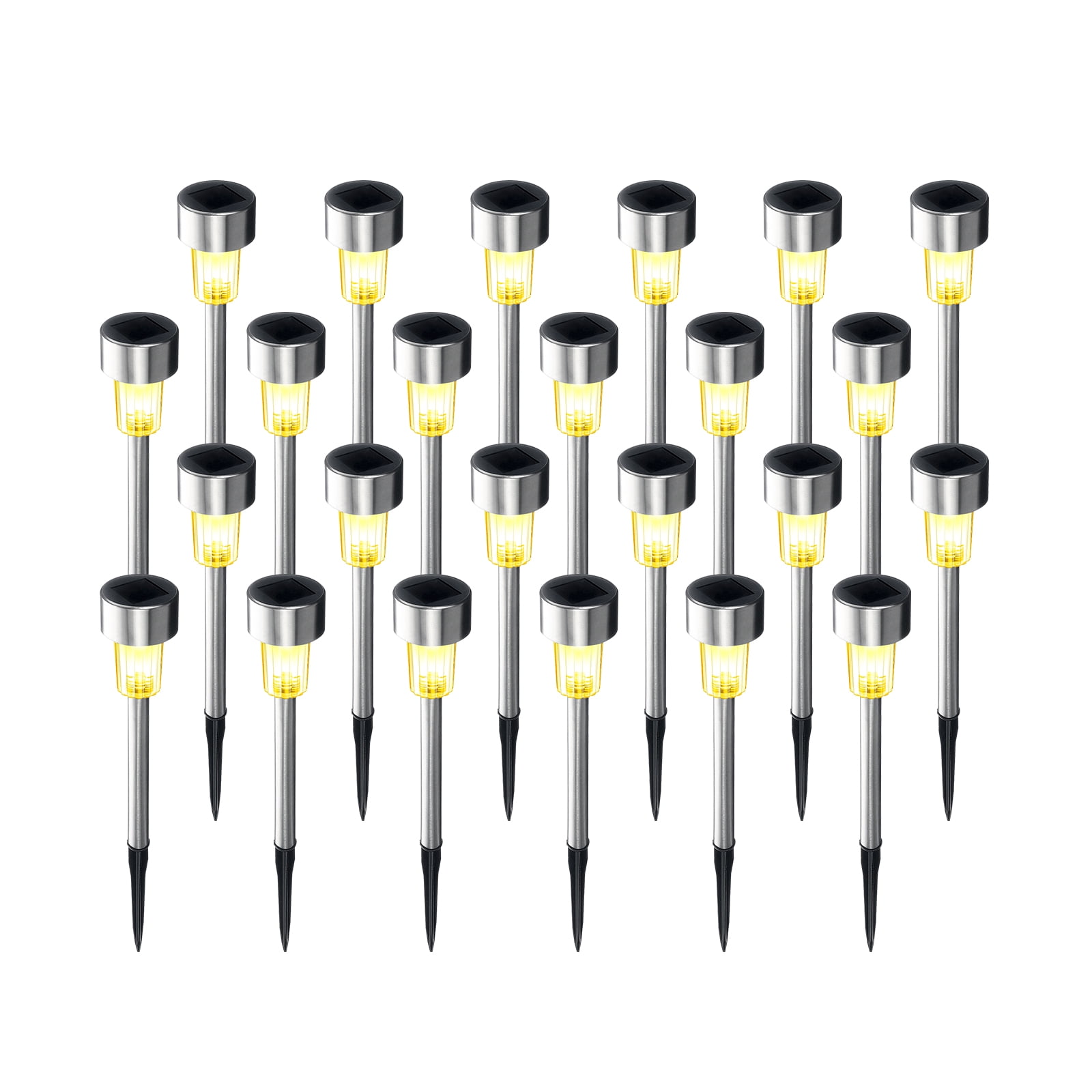 BLITZWILL Solar Lights Outdoor, 24Pack LED Waterproof Pathway Lights for Garden, Landscape, Path, Yard, Patio, Warm White