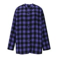 thumbnail image 2 of Womens Button Up Plaid Shirts Loose Tunic Tops Long Sleeve V Neck Casual Blouses Plus Size Maternity Outfits (2XL, Purple), 2 of 6