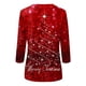 thumbnail image 5 of Awdenio - Blusas de manga larga para mujer, liquidación, moda juvenil, estampado navideño, camiseta holgada, mangas 3/4, blusa, cuello redondo, blusas casuales, 5 of 5