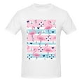 thumbnail image 4 of Bingfone Pink Striped Flamingo Men'S Loose Fit Short-Sleeve Pocket T-Shirt, 4 of 7