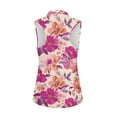 thumbnail image 5 of Garronmavis Zip Golf Shirt for Women Casual Tennis Shirt Collared Sleeveless Workout Shirts Athletic Workout Tops Womens Floral Golf Shirts, European Purple Floral, Size L, 5 of 7