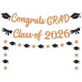 thumbnail image 1 of Yanonmyfd Black and Red Congrats Grad Banner,Class of 2026 Banner and Graduation Caps Garland,Glitter Red Graduation Decorations Banner,Pre-Strung Graduation Banner for Graduation Decorations 2026, 1 of 18