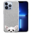 thumbnail image 1 of WIRESTER Clear/Silver Glitter Case, Sparkle Bling TPU Cover for Apple iPhone 13 Pro 6.1" 2021, Animal White Chihuahua Dog, 1 of 3
