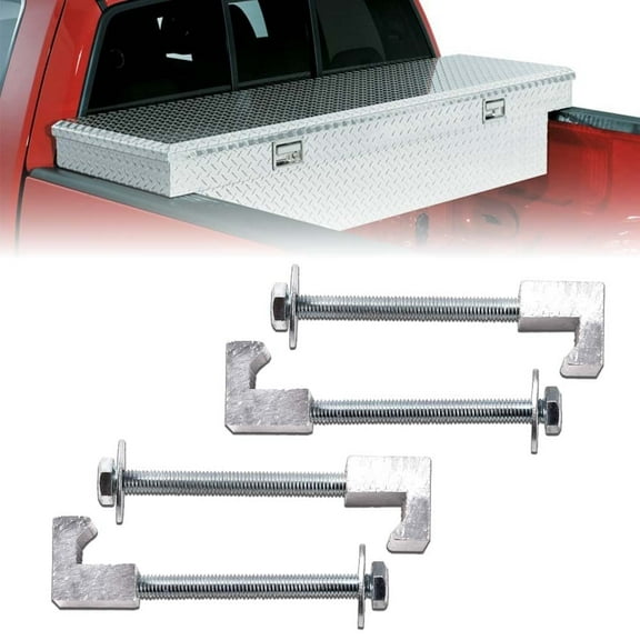 PIT66 Tool Box Mount J Hook Toolbox Pickup Pair Rail Mounting Kit Clamp Tiedown Truck 4PCS