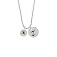thumbnail image 2 of Delight Jewelry Silvertone Disc 1/2'' Initial - x - Silvertone Script Initial Disc - T - Charm Necklace, 20"+3", 2 of 4