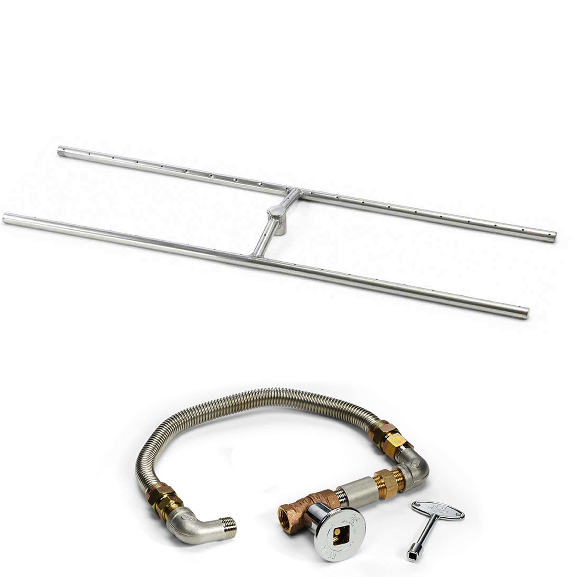 HPC Match Light Fire Pit Kit w/ H-Burner, 24x6-Inch, Natural Gas