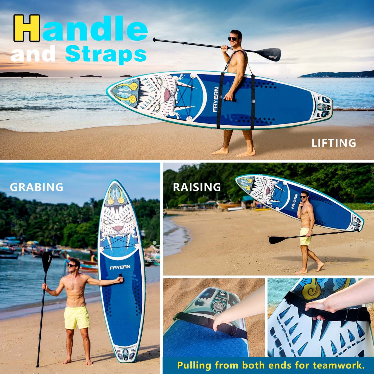 Paddle Board, 10'6''/11' Extra Wide Inflatable Stand Up Paddle Boards for Adults, with Premium SUP Accessories - 3 Fins, Adjustable Paddle, Safety Leash & Waterproof Phone Bag