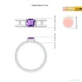thumbnail image 4 of ANGARA Natural Parallel Split Shank Square Emerald-Cut Amethyst Ring in 14K White Gold for Women (Size-5mm) | February Birthstone, Anniversary, Jewelry Gift for Women | Natural Amethyst Ring, 4 of 9